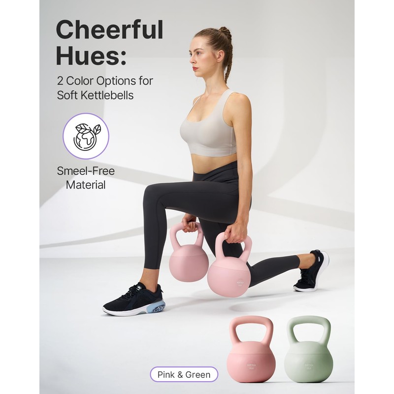 YOTTOY Soft Kettlebell,Kettlebell Anti-Slip Grip Weight for Home Workouts, Kettlebells