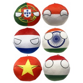 Raclove 6PC Countryballs Plushies - Soft & Educational National Character Toys. Your Collection of Countryball and Polandball Plushies. (3PT-PL-NL-in-VN-HU)