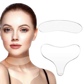 AREMOD Silicone Neck Patches for Wrinkles, Chest Wrinkles from Side Sleeping Reusable Silicone Neck Wrinkle Pads Anti-Aging Smooth Patch Set of 2pcs