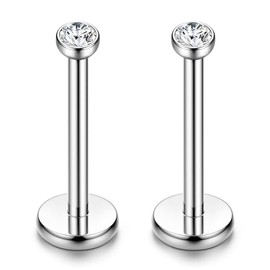 ORAZIO 18G Stainless Steel Lip Rings Labret Nose Studs Piercing Internally Threaded,10MM