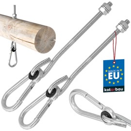 KOTARBAU Swing Hooks Pack of 2 M10 Bolts Carabiner Hook Galvanised Swing Carabiner Hook