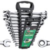 SK Ratcheting Wrench Set, Combination Wrench Set, 13-Piece, SAE 1/4"