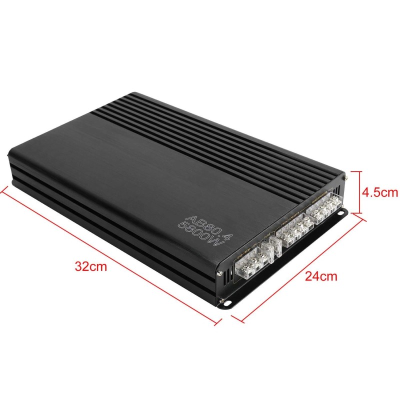 YaeCCC 5800W 4 Channel Car Amplifier 4 Ohms Slim Stereo