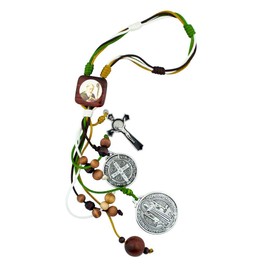 VILLAGE GIFT IMPORTERS 12" Saint Benedict Home Blessing Ornament | 3 Colors | Fits on Your Door Handle or Can Be Hung on Hook | Christian Home Goods (Black)