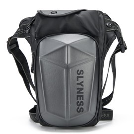 Motorcycle Drop Leg Bag Tactical Waist Pack for Men Women EVA Shell Hip Bum Fanny Belt Pouch Outdoor Travel Hiking Cycling Oxford Thigh Bag Daypack (Black)