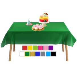 YANGTE 8 Pack Disposable Tablecloth Plastic Rectangle Table Covers 54 in x 108 in for Tables Indoor or Outdoor Parties Birthdays Weddings Picnic Christmas (Green)