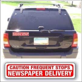 Magnum Magnetics Magnet Magnetic Sign NEWSPAPER DELIVERY caution frequent stop paper route car BK
