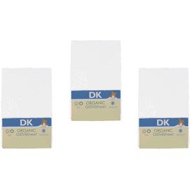 DK Glovesheets Three Fitted 83 x 50cm Crib Sheets 100% Organic Cotton - Compatible With The Next To Me Mattress - WHITE - 3 PACKS