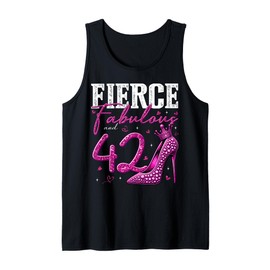 42nd Birthday Fierce Fabulous and 42 Year Old Gifts Heels Tank Top
