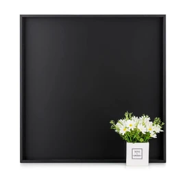 Hanobe Ottoman Tray for Living Room: Modern Extra Large Black Serving Decorative Trays with Cutout Handles for Coffee Table Home Decor, 20"