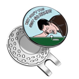 Golf Ball Markers with Magnetic Hat Clips Funny Golf Ball Training Aids, Golf Gifts Golf Accessories (GO Home)