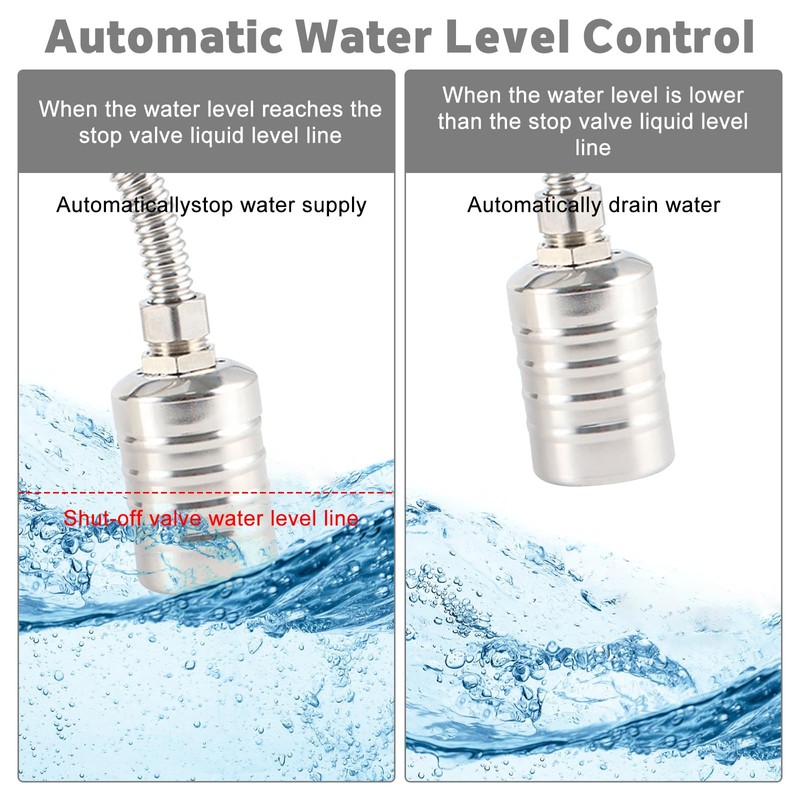 2 Pack Float Valve, 1/2" to 3/4'' Automatic Water Level