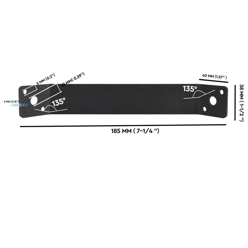 7-1/ in Long Fence Post Mounting Corner Connector Brackets, Carbon