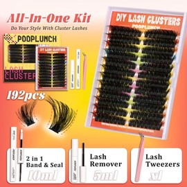 Eyelashes Beginner Friendly Clusters Kit  Dramatic Eyelashes Extension Kit , Makeup Cosmetic 8-18mm  Individual Lashes Kit with Lash Bond and Seal Makeup:_Turmoil Kit