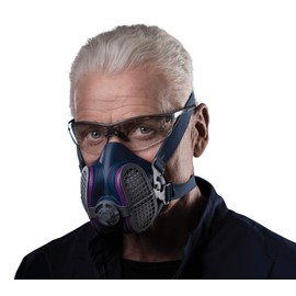 GVS SPR457 Elipse P100 Dust Half Mask Respirator with replaceable and reusable filters included, blue, m/l size