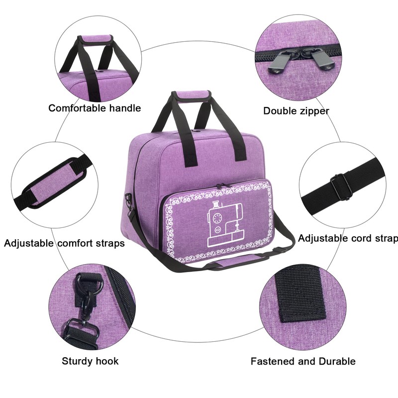 Haroranax Sewing Machine Case with Wheels, Detachable Rolling Sewing Machine