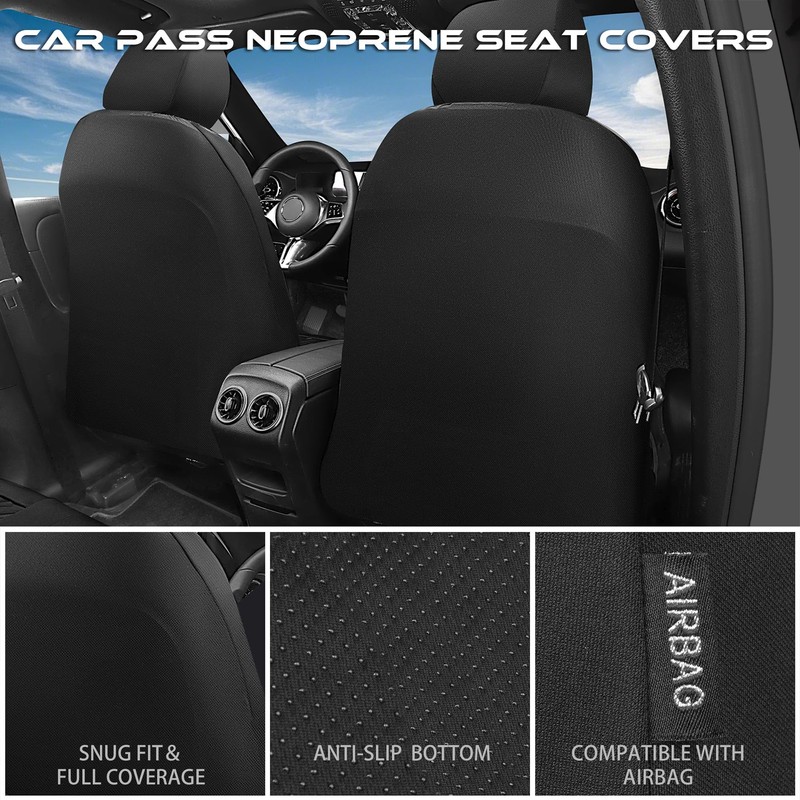 CAR PASS Waterproof Car seat covers Front Seats covers Neoprene