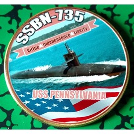 Navy USS Pennsylvania SSBN-735 Submarine Military Challenge Art Coin