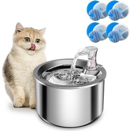 Homtyler Filtros De Fuente De Agua Para Gatos De Acero Inoxidable, Paquete De 4 Filtros De Repuesto Para Fuente De Gato, 3 Sistemas De Filtración