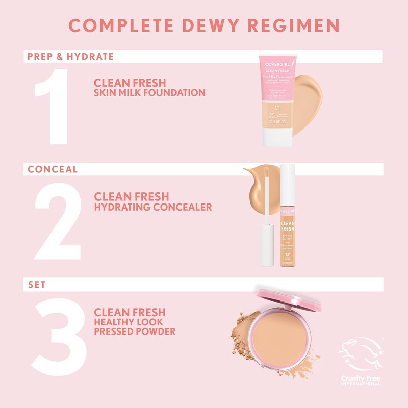 COVERGIRL, Clean Fresh Skin Milk Foundation, Dark, 1 Count