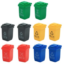 10 PCS Miniature Trash Can Set - Realistic Garbage Bin Toys, Mini Bin for Kids, Educational Garbage Truck Toy, Home Decor