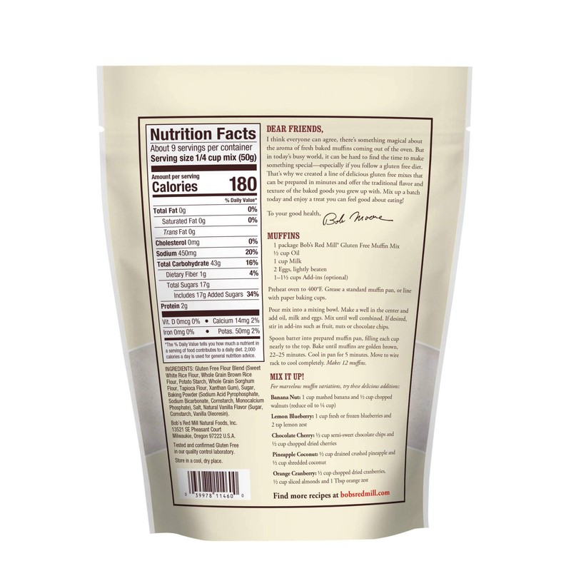Bob's Red Mill Gluten Free Muffin Mix, 16 Oz