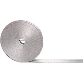 Devobunch Nylon Webbing Straps, 1 Inch Wide Heavy Duty Nylon Strap, Durable Flat Rope Webbing, 10 and 25 Yard Roll for Backpack Strapping, Tie-Down, Dog Leash, 18 Vibrant Colors (Grey, 25 Yard)