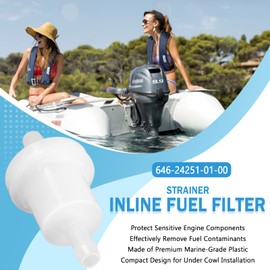 646-24251-01-00 Strainer for 646-24251-02-00 35-80365M 18-7713 9-37969 Replacement for Yamaha Outboard 4HP 5HP 6HP 8HP 9.9HP Outboard Motor Oil Filter