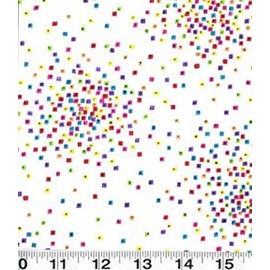 Clothworks 1 Yard White Basic Confetti 2 by Laurel Burch Quilt Fabric 100% Cotton Y2663-1
