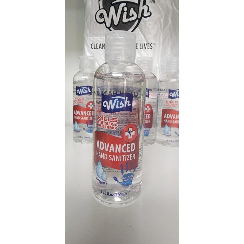 Wish Advance Hand Sanitizer Antiviral Antibacterial 3.38oz (24 PACK)