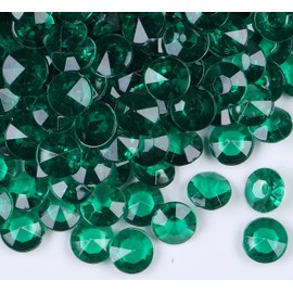 Gintoaria 1000pcs/ Pack Wedding Table Acrylic Diamond Scatter Crystals Confetti Acrylic Gems Vase Fillers Rhinestones for Wedding, Bridal Shower, Vase Beads Decorations (10mm, Invisible Green)