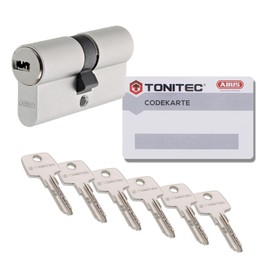 ToniTec ABUS TEC440 Cylinder Lock with 6 Keys and Codecard 30/45 mm