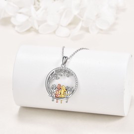 VONALA 4 Sisters Necklace 925 Sterling Silver Tree of Life Friendship Jewellery Birthday Gifts for Women