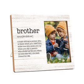 RYSMH Brother Picture Frame, Brother Definition Wood Photo Frame, Birthday Graduation Christmas Gifts for Brother, Siblings Gifts, Wedding Gifts, Best Brother Ever Frame -a18