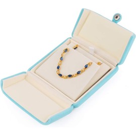 Blue Necklace Pendant Box Jewelry Gift Box Bracelet Chain Earrings Storage Case for Engagement (Blue)