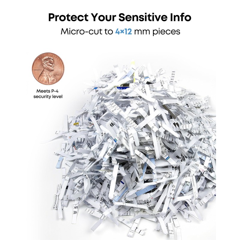 Locksworth 8-Sheet Micro-Cut Paper Shredder, P4 High Security, 4 Gallon