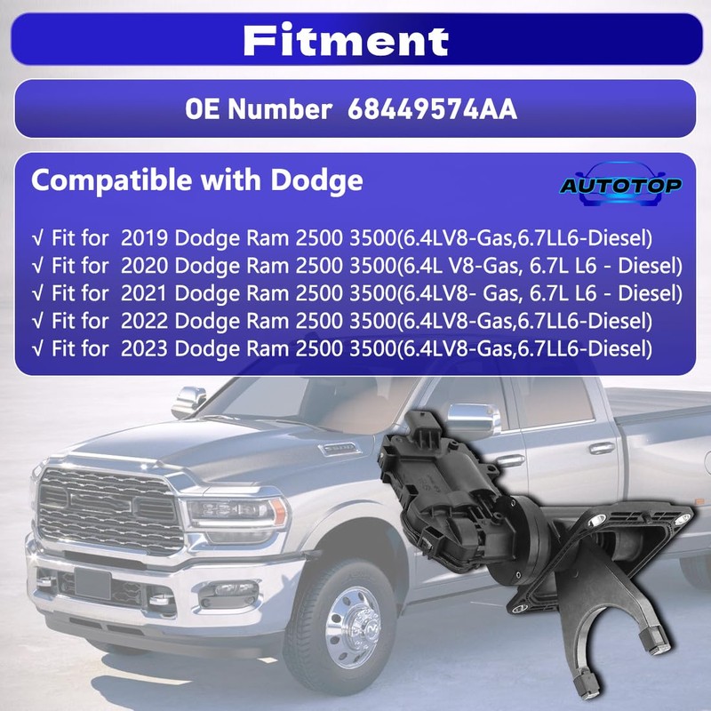 4WD Front Axle Actuator Fork Disconnect Fit for 2019-2023 Ram