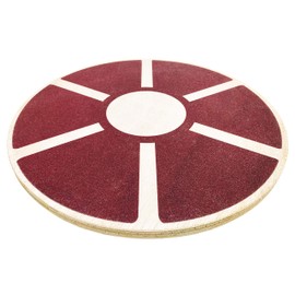 Fitvids Non-Slip Wooden Wobble Balance Board Core Trainer 15.55-inch Diameter with 360 Rotation for Stability Training, Red