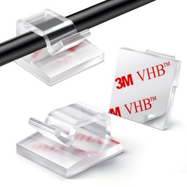 KGROTE 60Pcs Christmas Light Clips, Hooks for Outdoor String Lights Clips, Adhesive Cord Organizer Hooks, Sticky Wire Holder for Hanging Christmas Lights, Wall Cable, Fairy Lights (Clear, Medium)