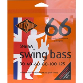Rotosound SM666 Swing Bass 66 - Cuerdas de guitarra bajo de acero inoxidable de 6 cuerdas (30 40 60 80 100 125)