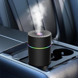 Generic Car Diffuser USB 350 ml Colorful Humidifier Essential Oil Diffuser car freshener Aromatherapy Diffuser (Black)