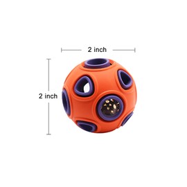 WishLotus Dog Ball Toy, Dog Interactive Toy with Ring Bell Squeak Toys Dogs Rubber Bouncy Balls Pet Exercise Game Puzzle Balls to Increase IQ Search & Catch Bite Resistant Chewing Toy