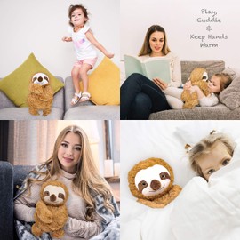 Global Gizmos Brown 46209 Plush Cuddly Toy Handwarmer Sloth