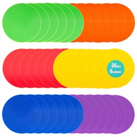 LZKIB Spot Markers 9 Inch 36 Pcs Non Slip Rubber Floor Markers Flat Field Cones Poly Dots for Soccer Basketball Sports Speed Agility Training and Drills