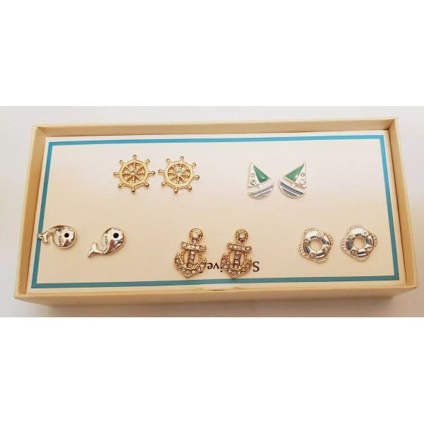 Bay Studio Stud Back Earrings 5 Pair Sensitive Ears Anchors