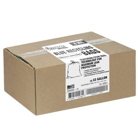 Ultrasac - Recycling Bag, 33 Gallon, .9 Mil, 33"x38", Translucent Blue, 50 Count w/Ties