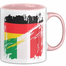 Trendation Italy Germany Flag Half German Half Italian Football Germany 2024 Europe Italy (Pink)