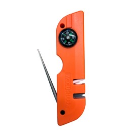 AccuSharp Explorer Outdoor Survival Tool with Built-in Knife & Tool Sharpener, Diamond-Honed Tungsten Carbide Reversible Blades, Fine Ceramic Rods, Compact & Multifunctional Tool for Camping & Hiking