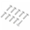 sourcing map Square Head Bolt, 10pcs M6x25mm Fully Thread 304