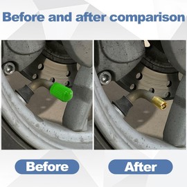 Mandark 50PCS Car Tire Stem Valve Caps, Dustproof Vehicle Stem Covers with O Rubber Ring, Airtight Seal Automotive Interior Tyre Air Cap Accessories, Universal for Bikes Truck Motorcycles (Green)